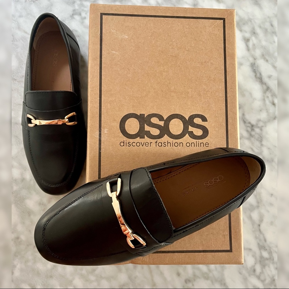 ASOS MOVEMENT Wide Fit Leather Loafers
